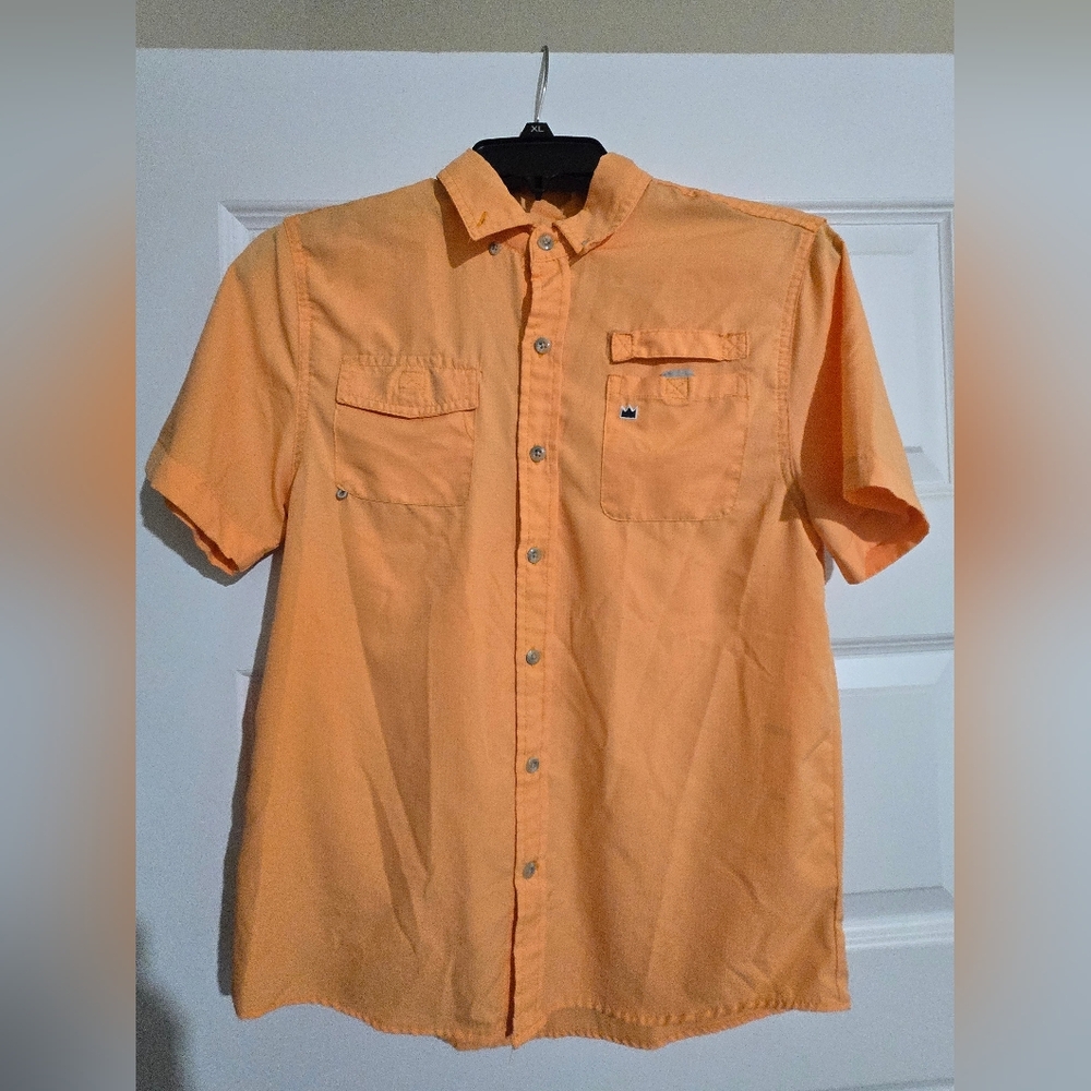 Crown & Ivy Vibrant Orange Button-Up Shirt